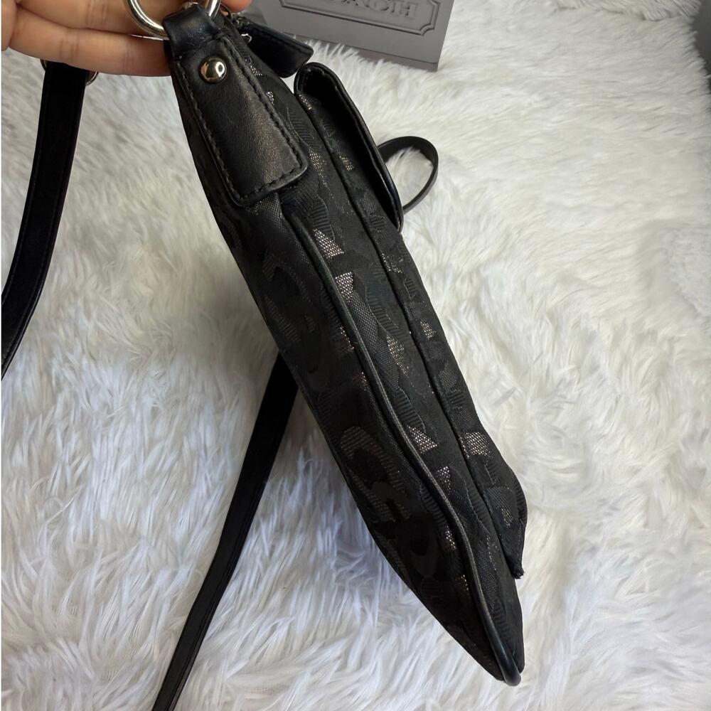 COACH Kristin Silver Black Crossbody - Picture 6 of 12